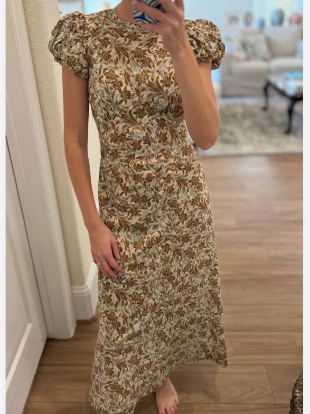 Doen Rhodia floral-print organic cotton-voile midi dress, size small
